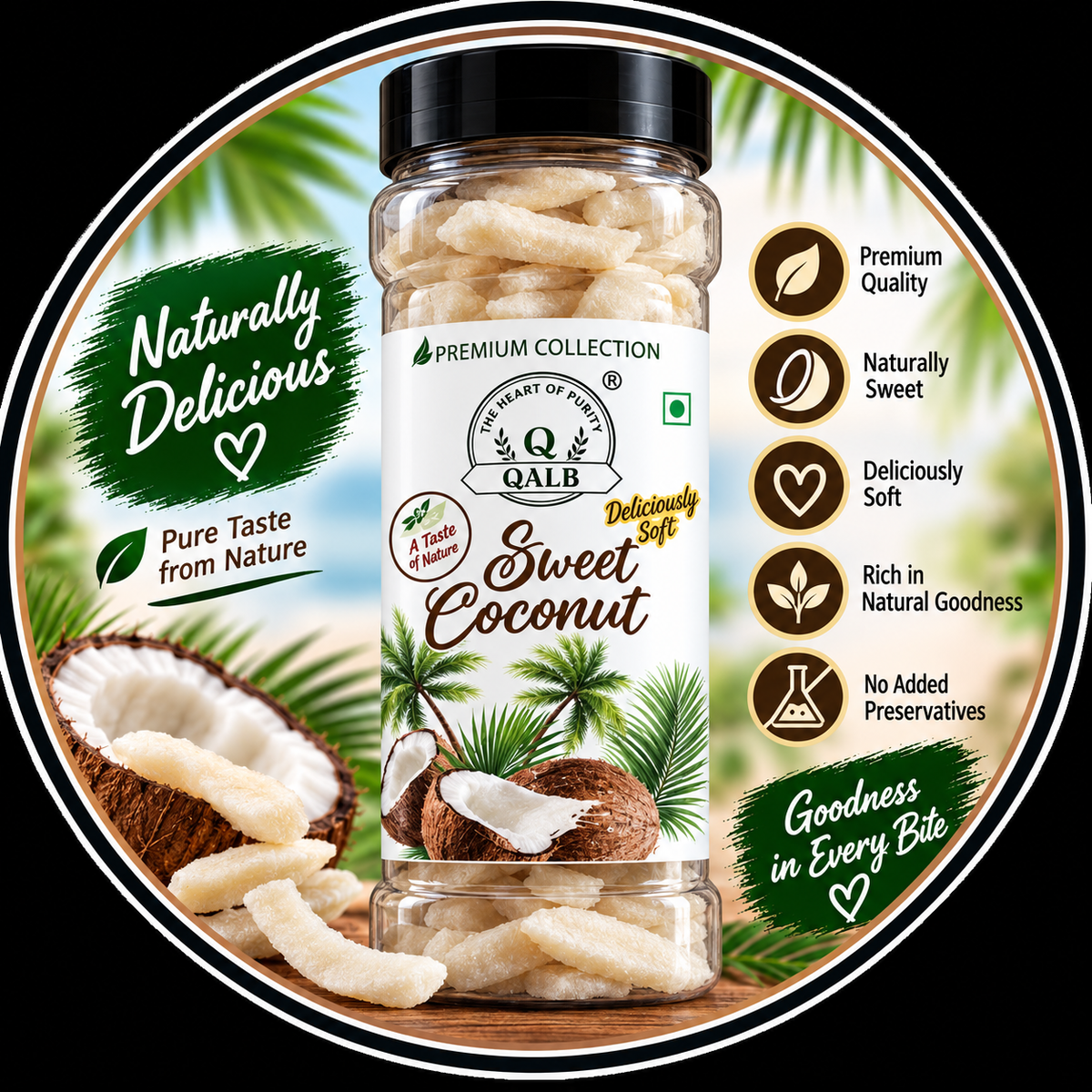 QALB Sweet Coconut – 200g