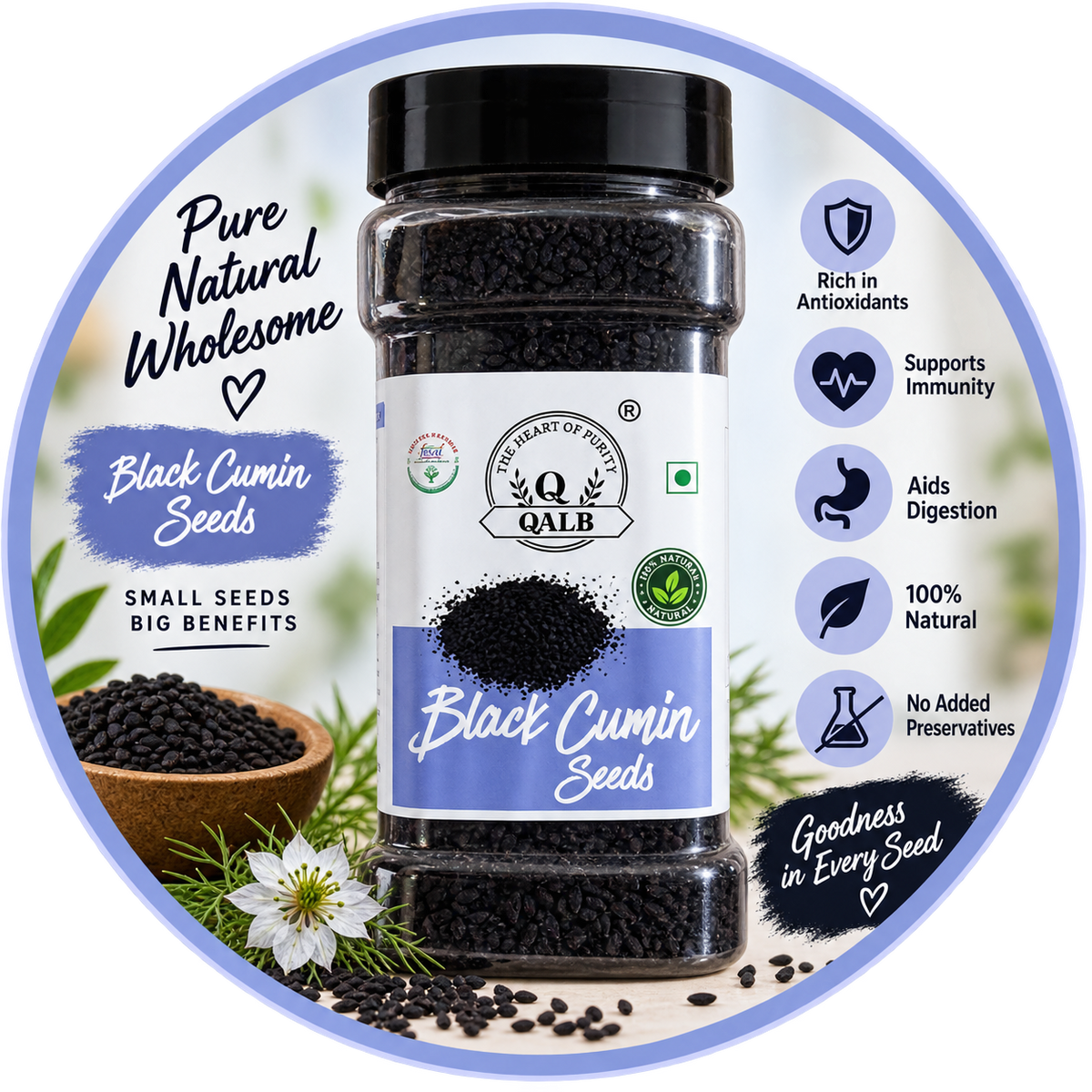 QALB Black Cumin Seeds – 120g