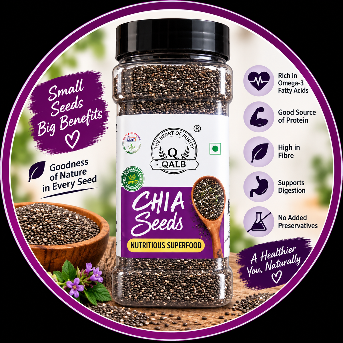 QALB Chia Seeds – 150g
