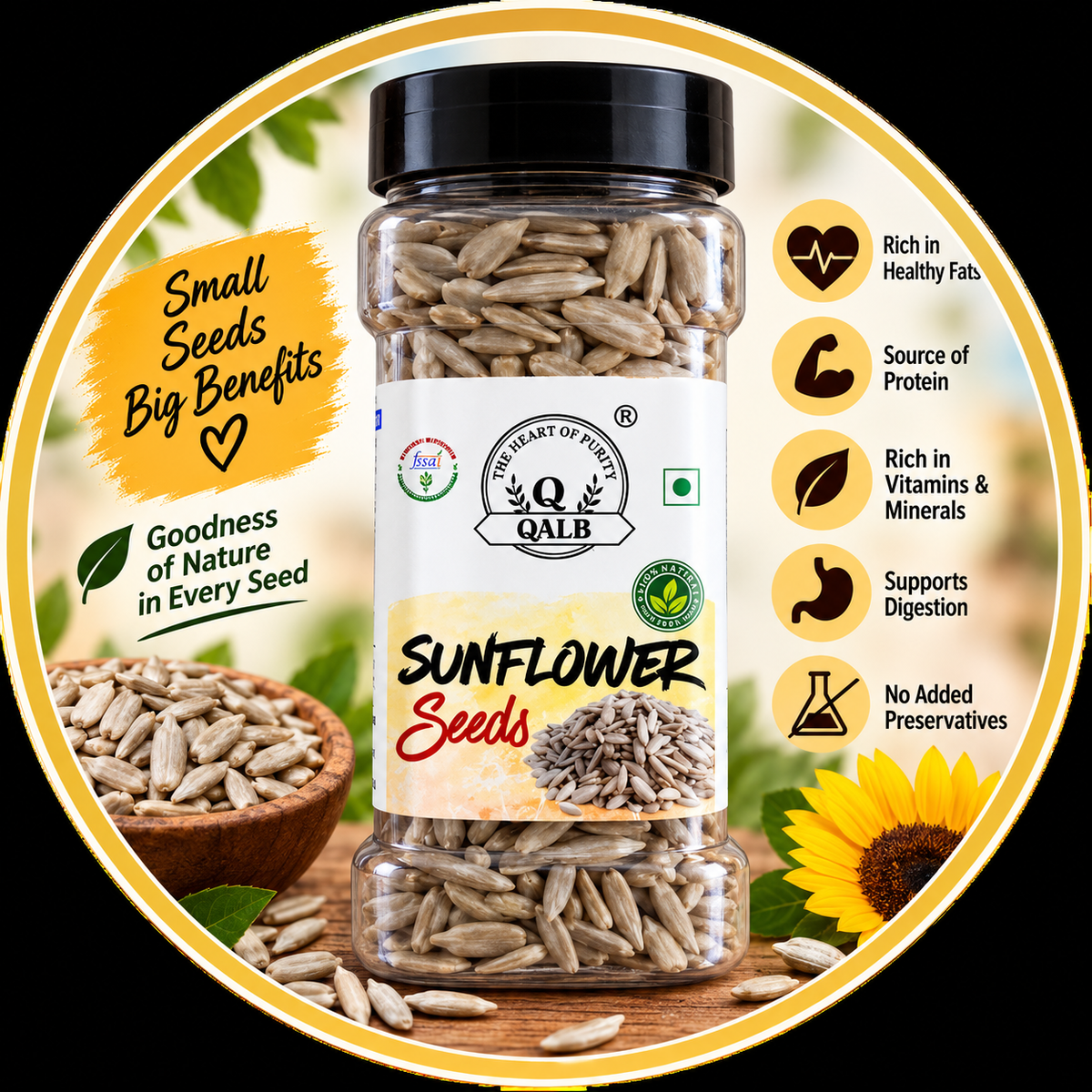 QALB Sunflower Seeds – 120g